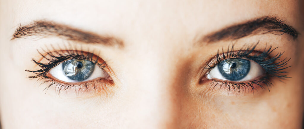 Close up of beautiful blue eyes